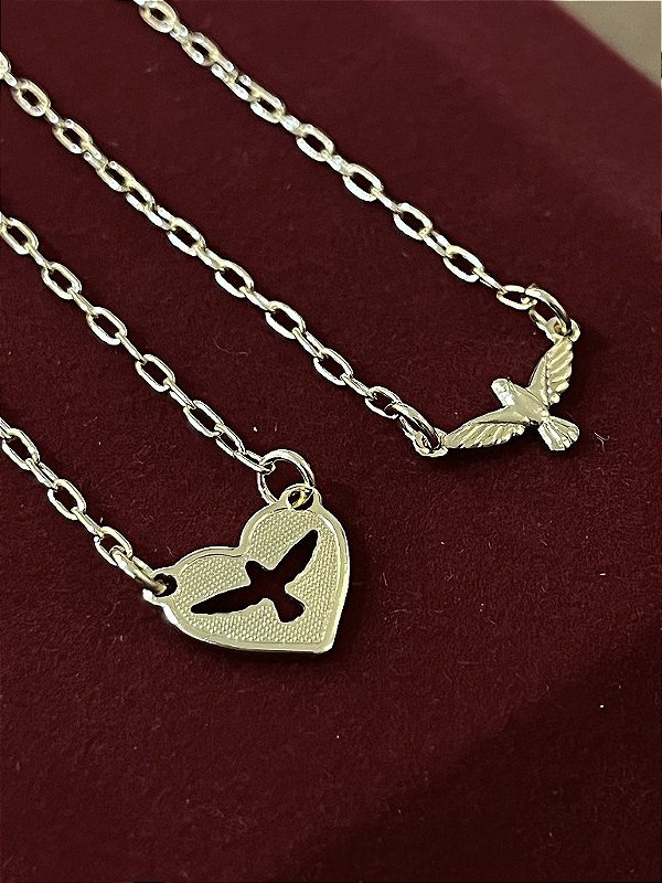 ESCAPULÁRIO ESPÍRITO SANTO (1.8MM 60cm ou 70cm) -  BANHADO A OURO 18k