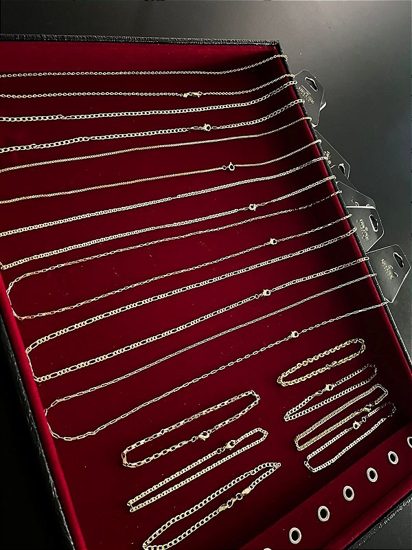 7 correntes + 7 pulseiras = Banho de ouro 18k