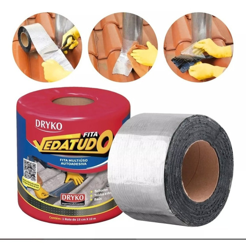 Manta Asfáltica Auto Adesiva Aluminizada Vedatudo 15cm X 10m