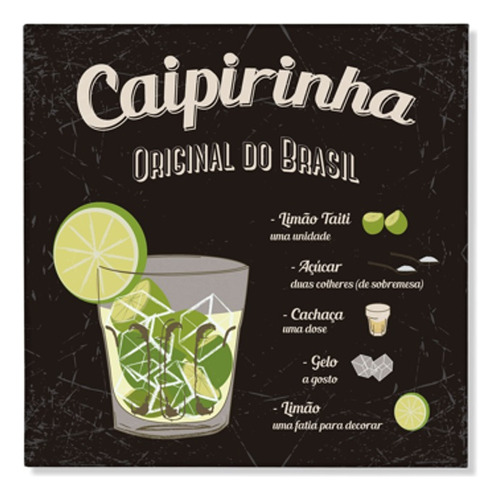 Quadro Decorativo Caipirinha Área De Lazer Churrasqueira