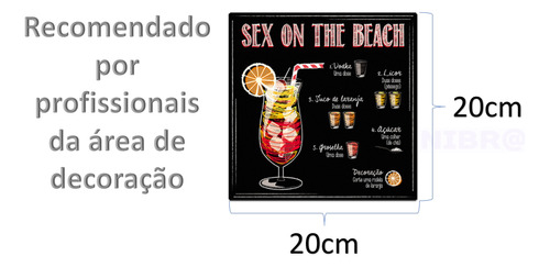 Quadro Decorativo Drink Sex On The Beach Receita Hapy Hour