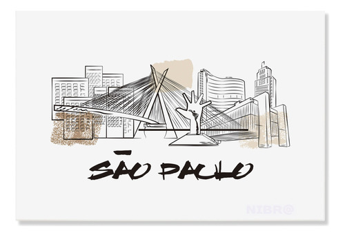 Quadro Decorativo Paisagem Urbana Turismo Cidade São Paulo