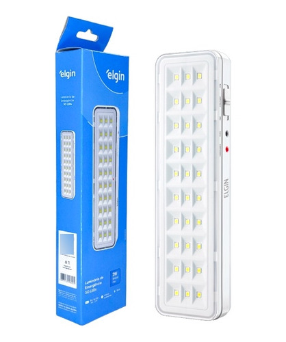 Luminária De Emergência Elgin 30 Led C/ Bateria Recarregável