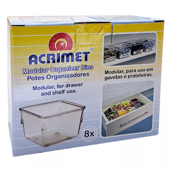 Organizador Acrílico Para Gaveta Kit Tamanhos 8x8