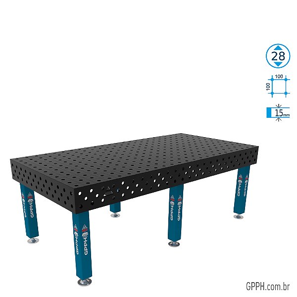 Mesa PRO 2400x1200x200 Ø28 - Grade 100x100 GPPH - GPPR240120.1.28