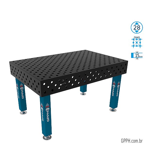 Mesa PRO 1500x1000x200 Ø28 - DIAG Grade 100x100 GPPH - GPPR150100.1D.28