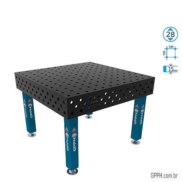 Mesa PRO 1200x1200x200 Ø28 - Grade 100x100 GPPH - GPPR120120.1.28