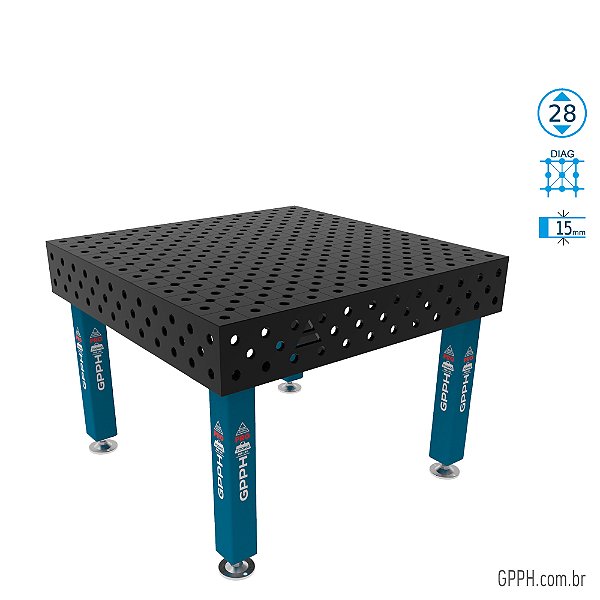 Mesa PRO 1200x1200x200 Ø28 - DIAG Grade 100x100 GPPH - GPPR120120.1D.28