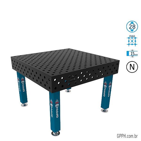 Mesa PRO 1200x1200x200 Ø28 - nitretada DIAG Grade 100x100 GPPH - GPPR120120.1D.28N