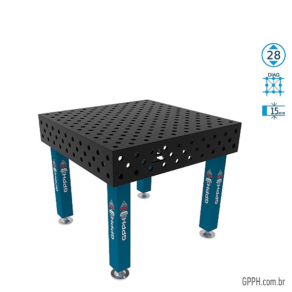 Mesa PRO 1000x1000x200 Ø28 - DIAG Grade 100x100 GPPH - GPPR100100.1D.28