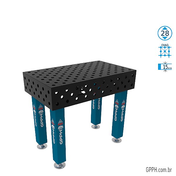 Mesa PRO 1000x600x200 Ø28 - DIAG Grade 100x100 GPPH - GPPR10060.1D.28