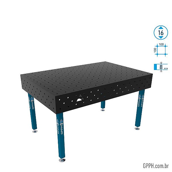 Mesa ECO 1500x1000x200 - Grade 100x100 Ø16 GPPH - GPEC150100.1.16