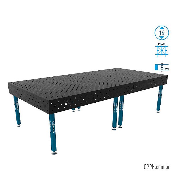 Mesa ECO 3000x1480x200 Ø16 - Grade DIAG GPPH - GPEC300148.1D.16