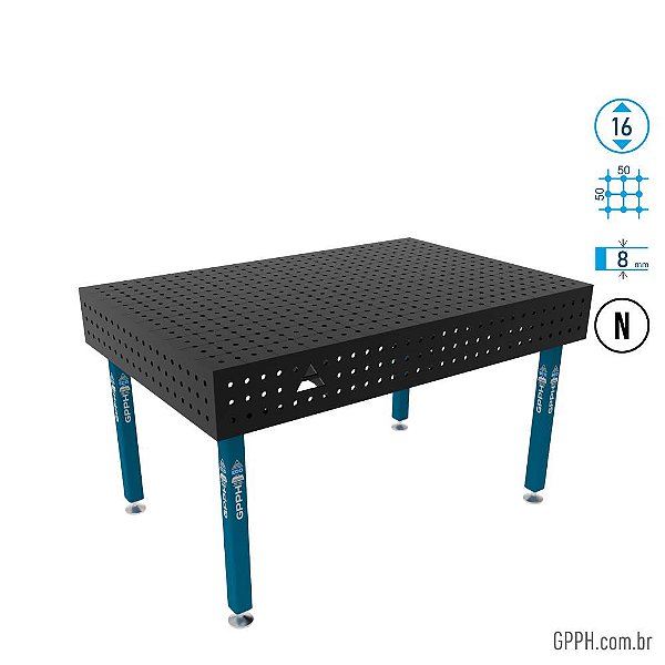 Mesa ECO 1500x1000x200 Ø16 - Grade 50x50 GPPH nitretada - GPEC150100.2.16N