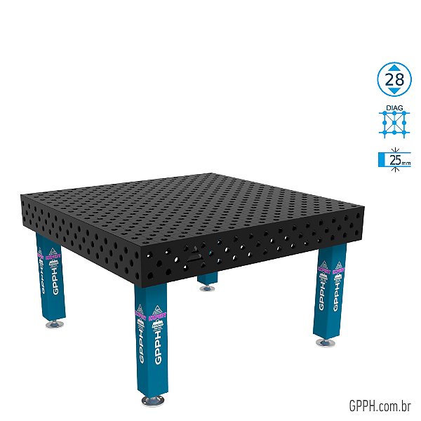 Mesa EXPERT 1500x1480x200 Ø28 - DIAG Grade 100x100 GPPH - GPEX150148.1D.28