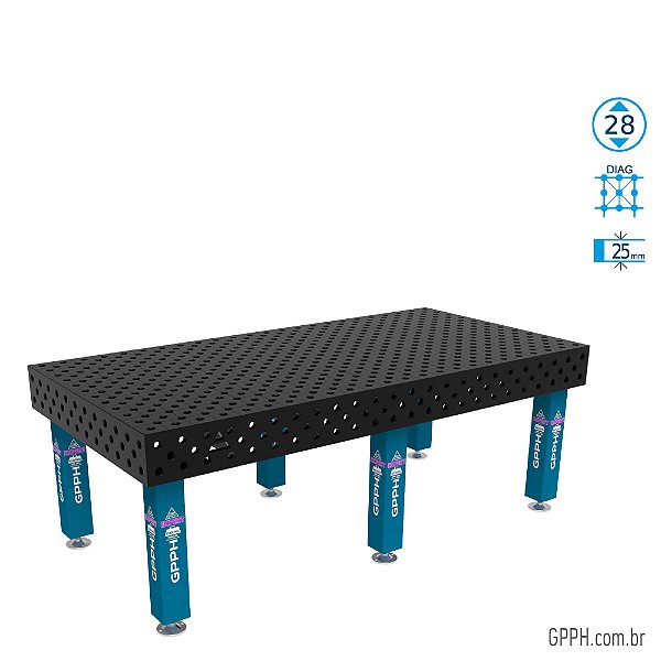 Mesa EXPERT 2400x1200x200 Ø28 - DIAG Grade 100x100 GPPH - GPEX240120.1D.28