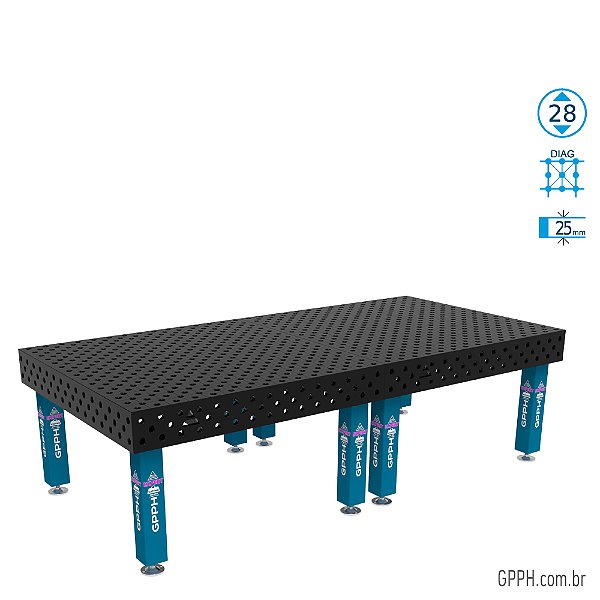 Mesa EXPERT 3000x1480x200 Ø28 - DIAG Grade 100x100 GPPH - GPEX300148.1D.28