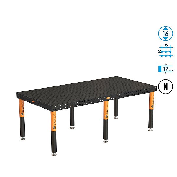 Mesa PLUS 2400x1200x100 Ø16 - nitretada Grade 50x50 Elefant - ETPL240120.X7