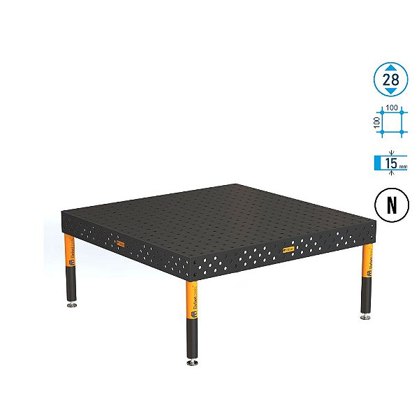 Mesa PRO 2000x2000 Ø28 - nitretada Grade 100x100 Elefanttools - ETPR200200.X7