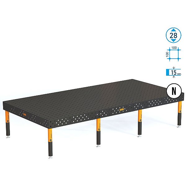 Mesa PRO 4000x2000 Ø28 - nitretada Grade 100x100 Elefanttools - ETPR400200.X7