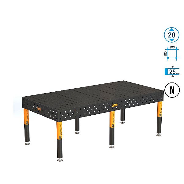 Mesa EXPERT 2400x1200 Ø28 - nitretada Grade 100x100 Elefanttools - ETEX240120.X7