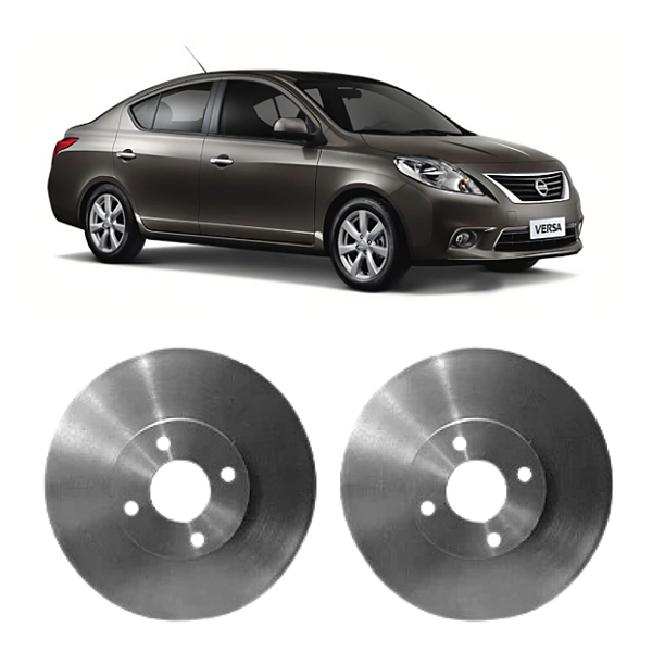 Par de Discos de Freio Dianteiro Nissan Versa 1.6 2012 em Diante Hipper Freios HF615B