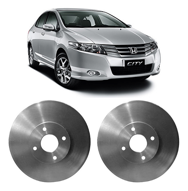 Par de Discos de Freio Dianteiro Honda City 1.5 16V 2009 a 2014 Hipper Freios HF700