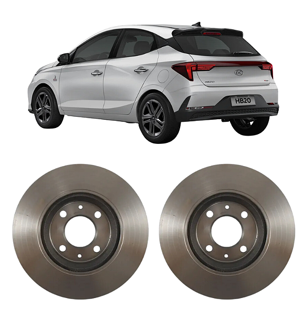 Par de Discos de Freio Dianteiro Hyundai HB20 1.6 2013 em Diante Hipper Freios HF325L