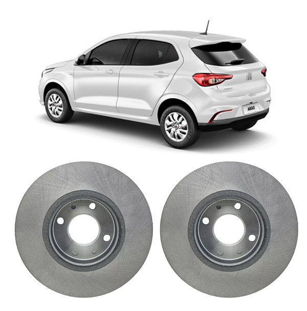 Par de Discos de Freio Dianteiro Fiat Argo 1.0 2018 em Diante Hipper Freios HF31B