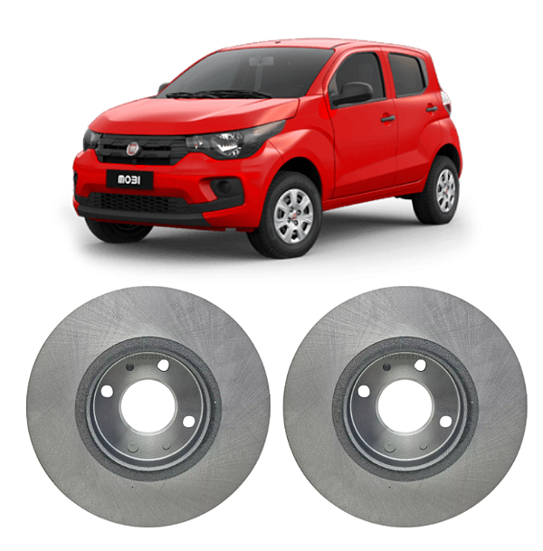 Par de Discos de Freio Dianteiro Fiat Mobi 1.0 2016 em Diante Hipper Freios HF31B