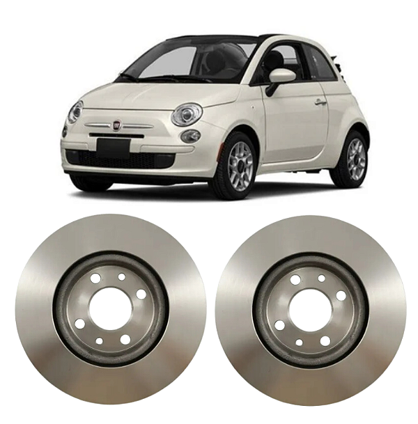 Par de Discos de Freio Dianteiro Fiat 500 1.4 16V 2009 em Diante Hipper Freios HF32