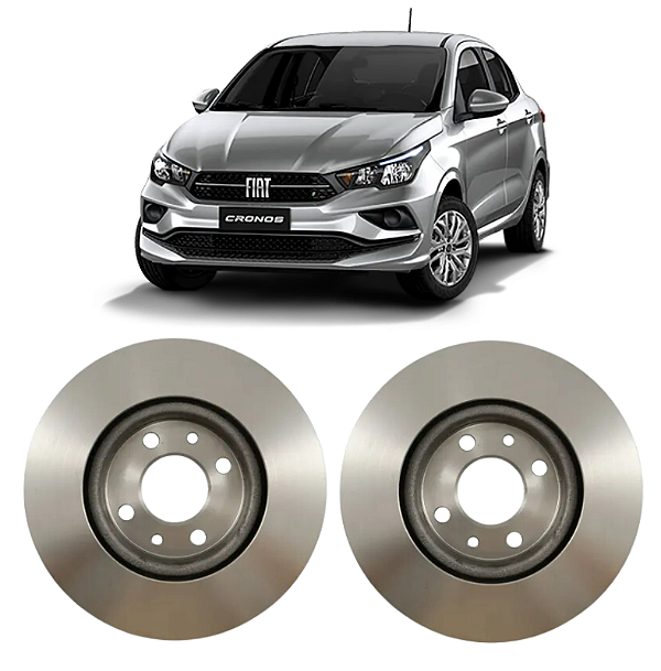 Par de Discos de Freio Dianteiro Fiat Cronos 1.3 2018 em Diante Hipper Freios HF32