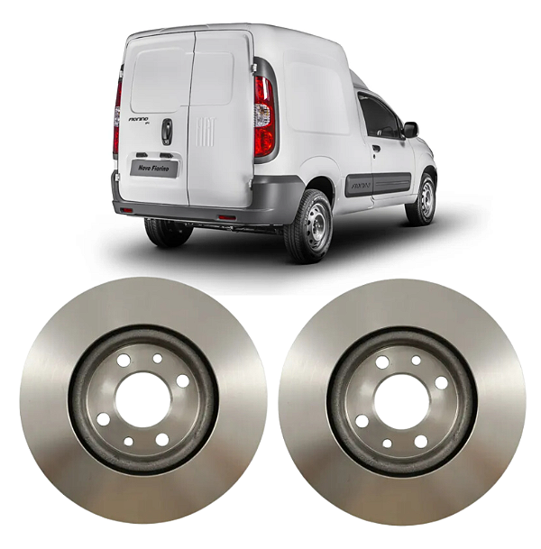 Par de Discos de Freio Dianteiro Fiat Fiorino 1.4 2014 em Diante Hipper Freios HF32