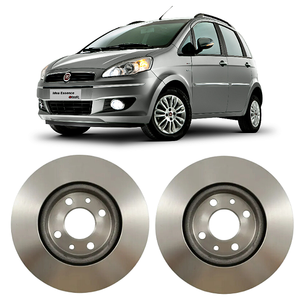 Par de Discos de Freio Dianteiro Fiat Idea 1.6 16V 2010 em Diante Hipper Freios HF32