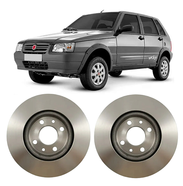 Par de Discos de Freio Dianteiro Fiat Uno 1.3 2003 a 2013 Hipper Freios HF32