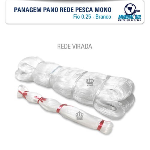 Panagem Pano Rede Pesca Mono VIRADA - Fio 0.25 (Branca)