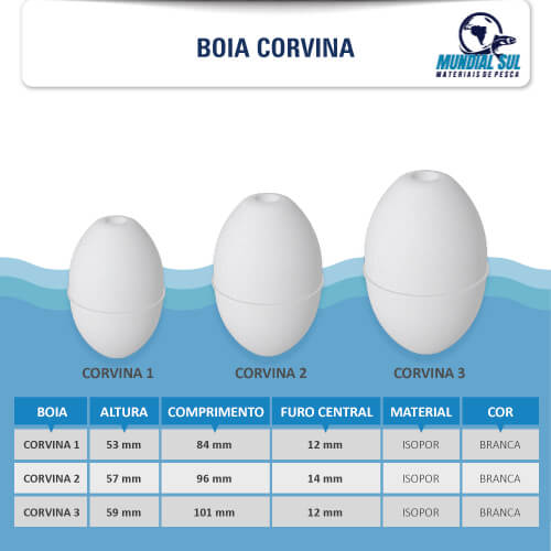 Boia CORVINA, Cortiça, Flutuador para Rede de Pesca