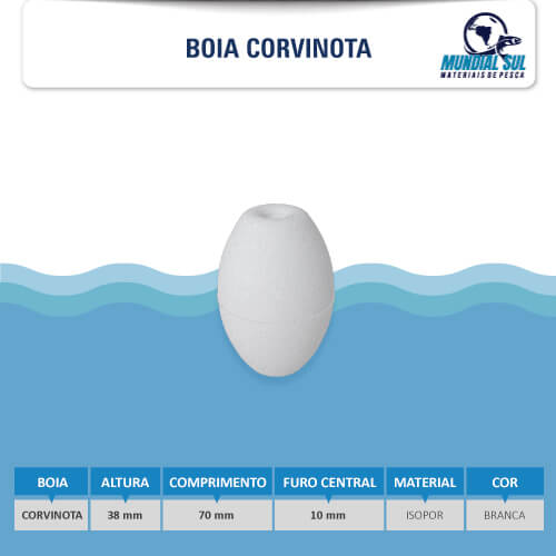 Boia CORVINOTA, Cortiça, Flutuador para Rede de Pesca