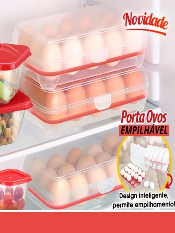 Porta Ovos c/Tampa - 15 ovos