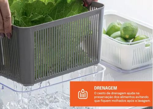 Pote Hermético - Conservação Alimento - Drenagem