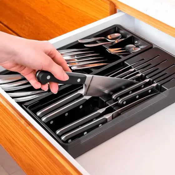 Organizador de Facas e Talheres p/Gaveta - Clear - OU