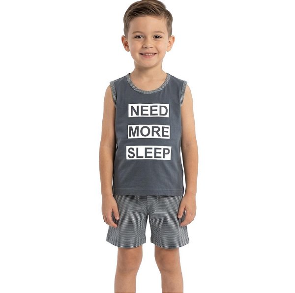 Pijama Infantil Em Malha Need More Sleep