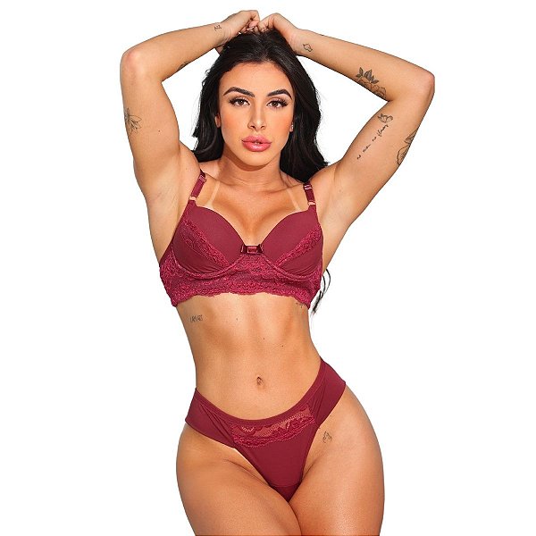 Kits De Conjunto Fio Duplo Reforçado Renda Premium Cores Variadas