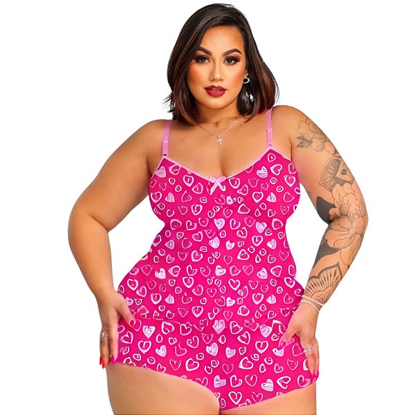 Kits De Pijamas Short Doll Estampado Plus Size Estampas Variadas