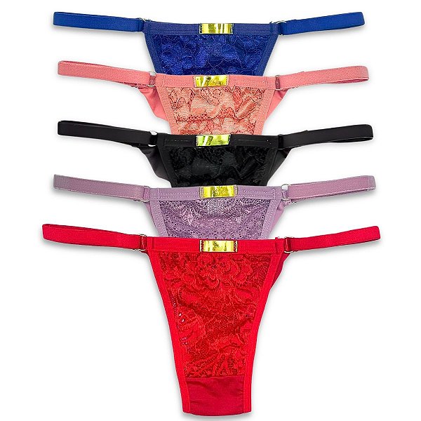 Kits De Calcinhas Fio Duplo Regulagem Cores Variadas