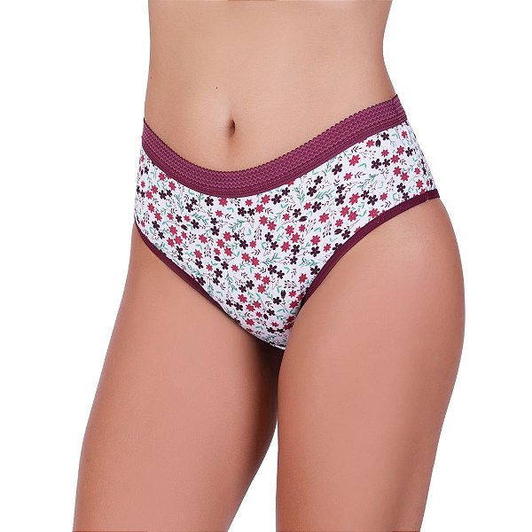 Kit com 2 Calcinhas Tanga Cós Largo Algodão Pepper Estampas Variadas 007