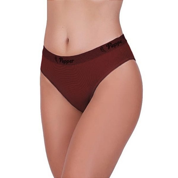 Kit com 2 Calcinhas Tanga Confortavel Algodão Lisa Pepper Cores Variadas 010