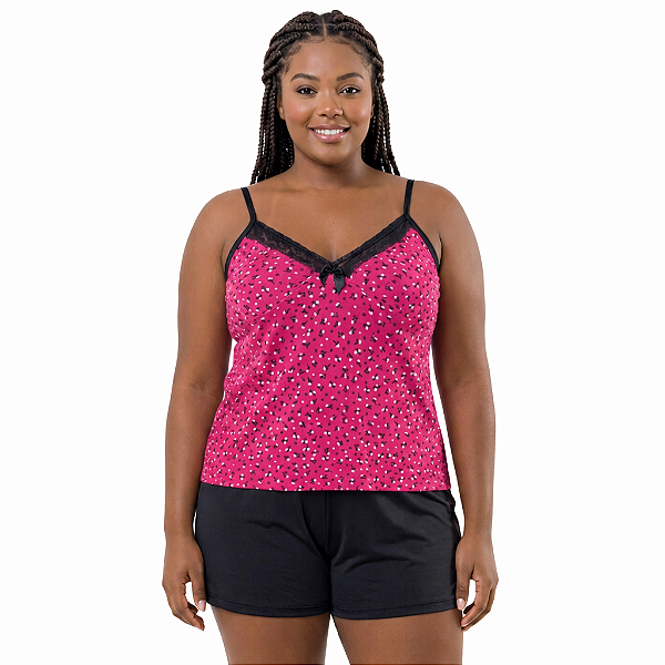 Pijama Feminino Plus Size Liganete Estampado Sleep