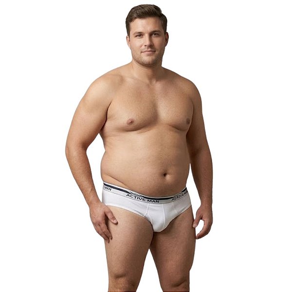 TESTE Kit c/3 Cuecas Slip Masculina Plus Size Microfibra Ref.:17 Active Man
