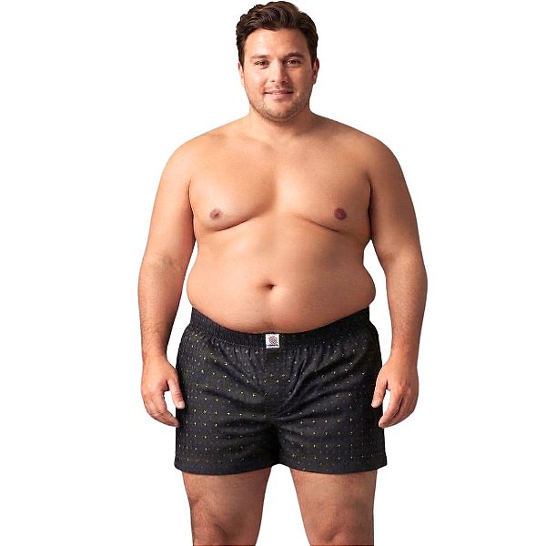 Cueca Samba Canção Plus Size Poliéster com Elastano Estampa Sortida Ref.21 Somellos